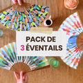 Pack de 3 Éventails Bisouille à personnaliser