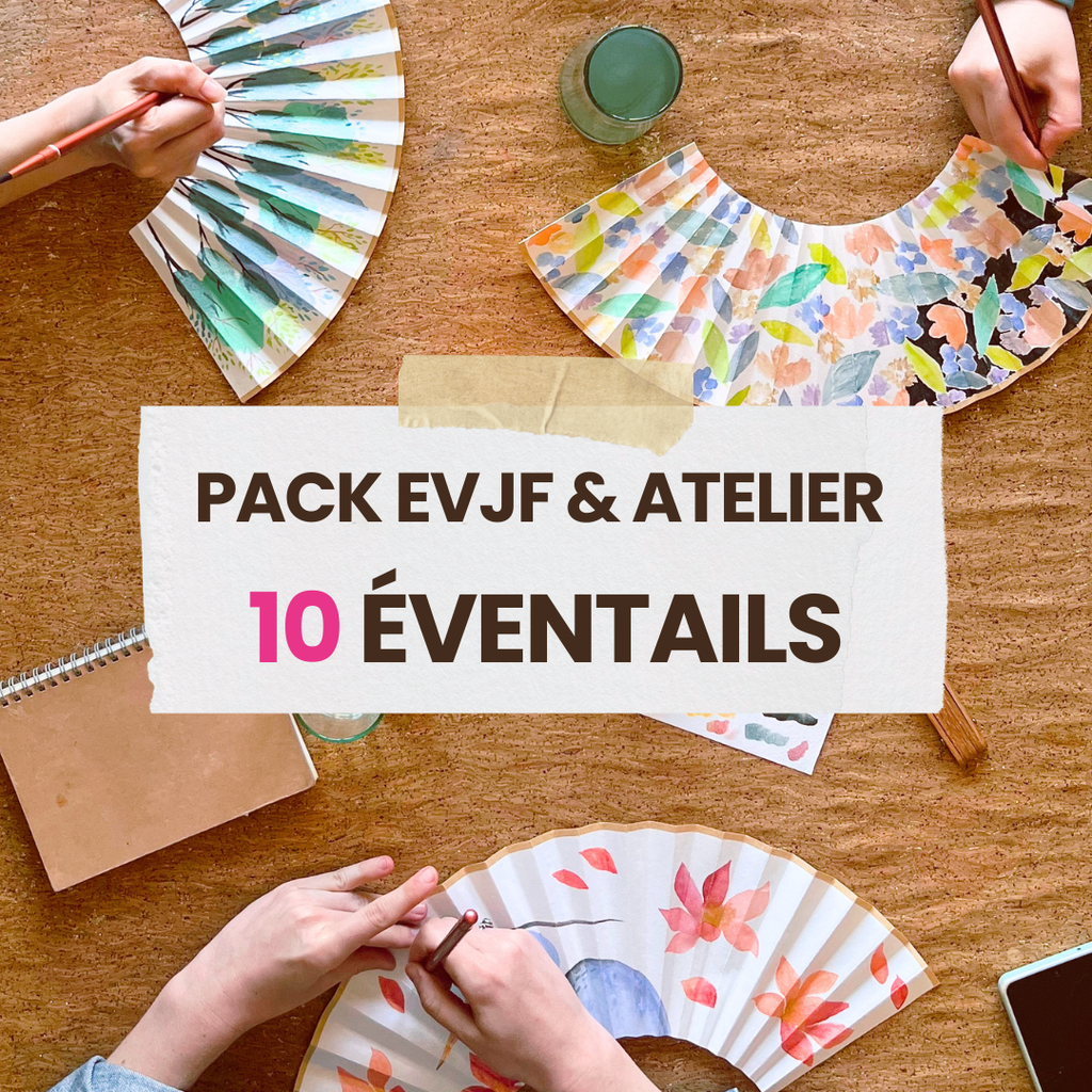 Pack de 10 Éventails Bisouille à personnaliser