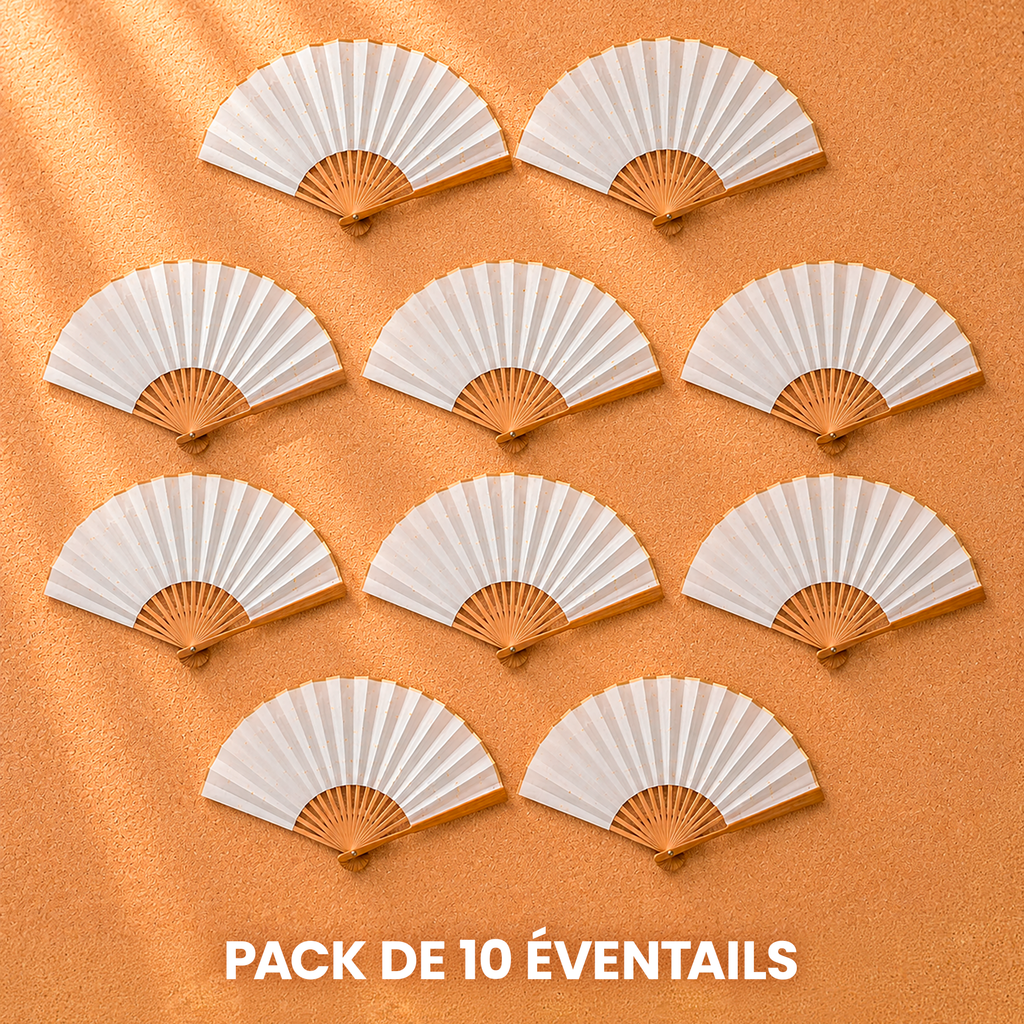 Pack de 10 Éventails Bisouille à personnaliser