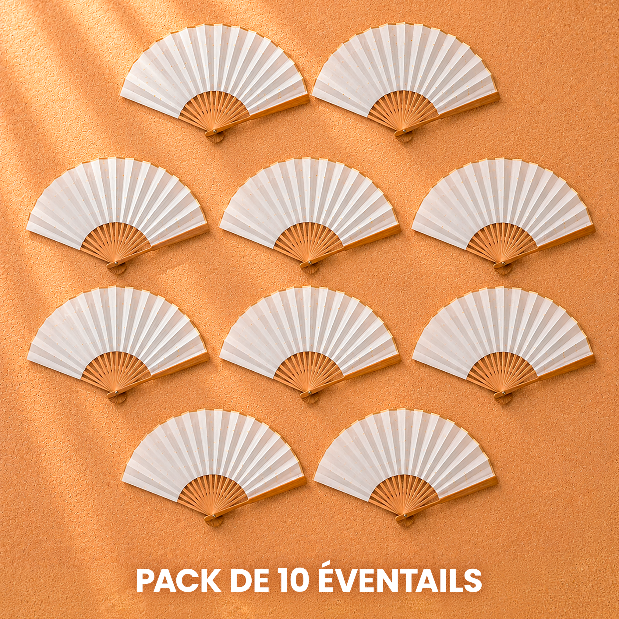 Pack de 10 Éventails Bisouille à personnaliser