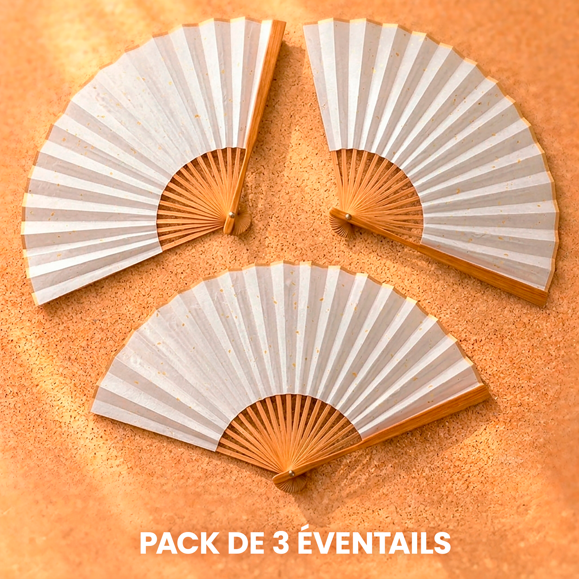 Pack de 3 Éventails Bisouille à personnaliser